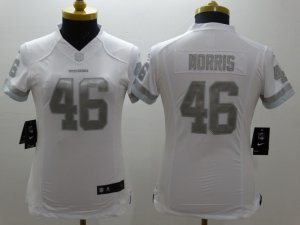 Women Nike Washington Red Skins #46 Morris Platinum White Jerseys