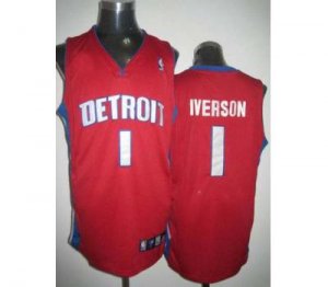 nba detroit pistons #1 iverson regular red