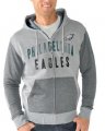 Philadelphia Eagles G III Sports by Carl Banks Safety Tri Blend Full Zip Hoodie Heathered Gray