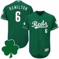 2016 Men Cincinnati Reds #6 Billy Hamilton St. Patricks Day Green Celtic Flexbase Authentic Collection Jersey