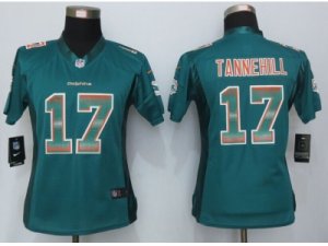 Women New Nike Miami Dolphins #17 Tannehill Green Strobe Jerseys