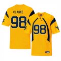 West Virginia Mountaineers #98 Will Clarke Gold College Football Jersey