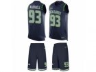 Mens Nike Seattle Seahawks #93 Malik McDowell Limited Steel Blue Tank Top Suit NFL Jersey