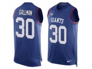 Mens Nike New York Giants #30 Wayne Gallman Limited Royal Blue Player Name & Number Tank Top NFL Jersey