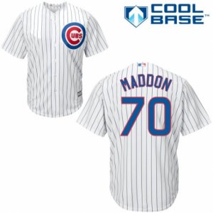 Men\'s Majestic Chicago Cubs #70 Joe Maddon Replica White Home Cool Base MLB Jersey