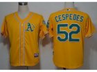MLB Oakland Athletics #52 Yoenis Cespedes Yellow Jerseys