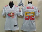 2013 Super Bowl XLVII Women NEW NFL San Francisco 49ers 52 Willis White Jerseys(2012 Fam Fan)