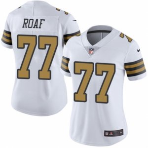 Women\'s Nike New Orleans Saints #77 Willie Roaf Limited White Rush NFL Jersey