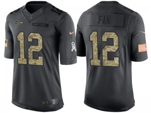 Seattle Seahawks #12 12th Fan Anthracite 2016 Salute to Service Limited Jersey