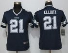 Women Nike Dallas Cowboys #21 Ezekiel Elliott Navy Blue Team Color Stitched NFL Limited Jersey