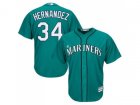 Youth Seattle Mariners #34 Felix Hernandez Green Cool Base Stitched MLB Jersey