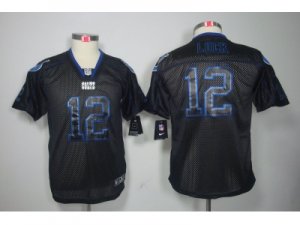 Nike Youth NFL Indianapolis Colts #12 Andrew Luck black jerseys[Lights Out Elite]