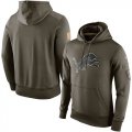 Men Detroit Lions Nike Olive Salute To Service KO Performance Hoodie