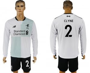 2017-18 Liverpool 2 CLYNE Away Long Sleeve Soccer Jersey