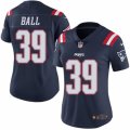 Women's Nike New England Patriots #39 Montee Ball Limited Navy Blue Rush NFL Jersey