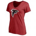 Womens Atlanta Falcons Pro Line Primary Team Logo Slim Fit T-Shirt Red