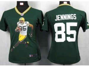 Nike Women green bay packers #85 greg jennings green Portrait Fashion Game Jerseys