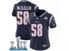 Women Nike New England Patriots #58 Shea McClellin Navy Blue Team Color Vapor Untouchable Limited Player Super Bowl LII NFL Jersey