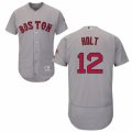 Men's Majestic Boston Red Sox #12 Brock Holt Grey Flexbase Authentic Collection MLB Jersey