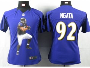 Nike Women Baltimore Ravens #92 Ngata Purple Portrait Fashion Game Jersey