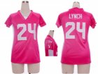 Nike Women Seattle Seahawks #24 Marshawn Lynch pink jerseys[draft him ii top]