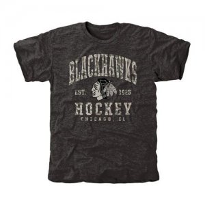 Mens Chicago Blackhawks Black Camo Stack T-Shirt