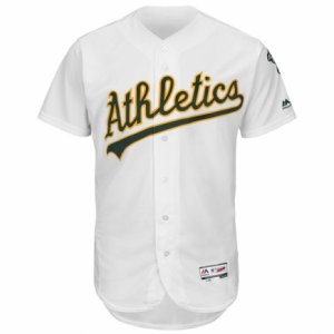 Men\'s Oakland Athletics Majestic Home Blank White Flex Base Authentic Collection Team Jersey