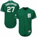 Men's Majestic Detroit Tigers #27 Jordan Zimmermann Green Celtic Flexbase Authentic Collection MLB Jersey