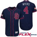 Men San Diego Padres #4 Wil Myers Navy Stars & Stripes 2016 Independence Day Flex Base Jersey