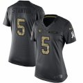 Women's Nike Arizona Cardinals #5 Drew Stanton Limited Black 2016 Salute to Service NFL Jersey