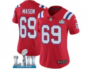 Women Nike New England Patriots #69 Shaq Mason Red Alternate Vapor Untouchable Limited Player Super Bowl LII NFL Jersey