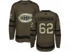 Men Adidas Montreal Canadiens #62 Artturi Lehkonen Green Salute to Service Stitched NHL Jersey