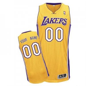 Customized Los Angeles Lakers Jersey Revolution 30 Yellow Home Basketball