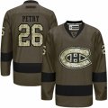 Mens Reebok Montreal Canadiens #26 Jeff Petry Authentic Green Salute to Service NHL Jersey