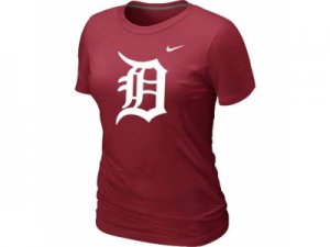 WomenMLB Detroit Tigers Heathered Red Nike Blended T-Shirt