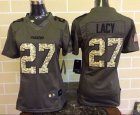 Women Nike Green Bay Packers #27 Eddie Lacy Green Salute to Service Jerseys