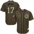 Chicago Cubs #17 Kris Bryant Green Salute to Service Stitched Baseball Jersey