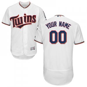 2016 Men Minnesota Twins Majestic White Flexbase Authentic Collection Custom Jersey