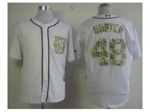 mlb jerseys detroit tigers #48 torii hunter white[number camo]