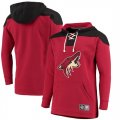 Mens Arizona Coyotes Fanatics Branded Garnet Black Breakaway Lace Up Hoodie