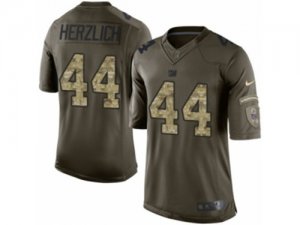 Mens Nike New York Giants #44 Mark Herzlich Limited Green Salute to Service NFL Jersey