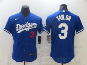 Dodgers #3 Chris Taylor Royal Nike Flexbase Jersey