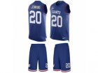 Mens Nike New York Giants #20 Janoris Jenkins Limited Royal Blue Tank Top Suit NFL Jersey