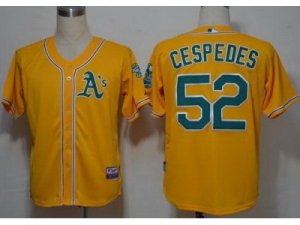 MLB Oakland Athletics #52 Yoenis Cespedes Yellow Jerseys