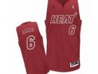 nba Miami Heat #6 Lebron James Red(Revolution 30 Swingman Christmas Style Red Number)