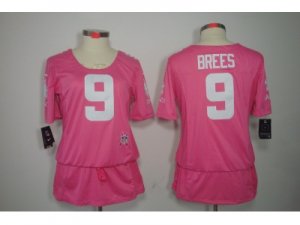 Nike Womens New Orleans Saints #9 Drew brees pink Jerseys[breast Cancer Awareness]