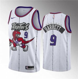 Men\'s Toronto Raptors #9 RJ Barrett White Classic Edition Stitched Basketball Jersey