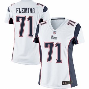 Women\'s Nike New England Patriots #71 Cameron Fleming Limited White NFL Jersey