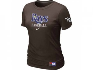 Women Tampa Bay Rays Nike Brown Short Sleeve Practice T-Shirt