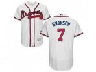 Atlanta Braves #7 Dansby Swanson White Flexbase Authentic Collection Stitched MLB Jersey